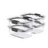 Rubbermaid Brilliance Glass Food Storage Containers, 3.2 Cup, Set of