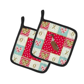 Caroline's Treasures CK5288PTHD Dutch Hook Bill Duck Love Pair of Pot Holders, 7.5HX7.5W, Multicolor