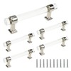 Bitray 5PCS Clear Cabinet Pulls 3.8-inch Hole Center Acrylic Pull