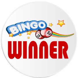 Bingo Winner - 3 Pack Circle Stickers 3" x 3" - Lucky Game Love Play