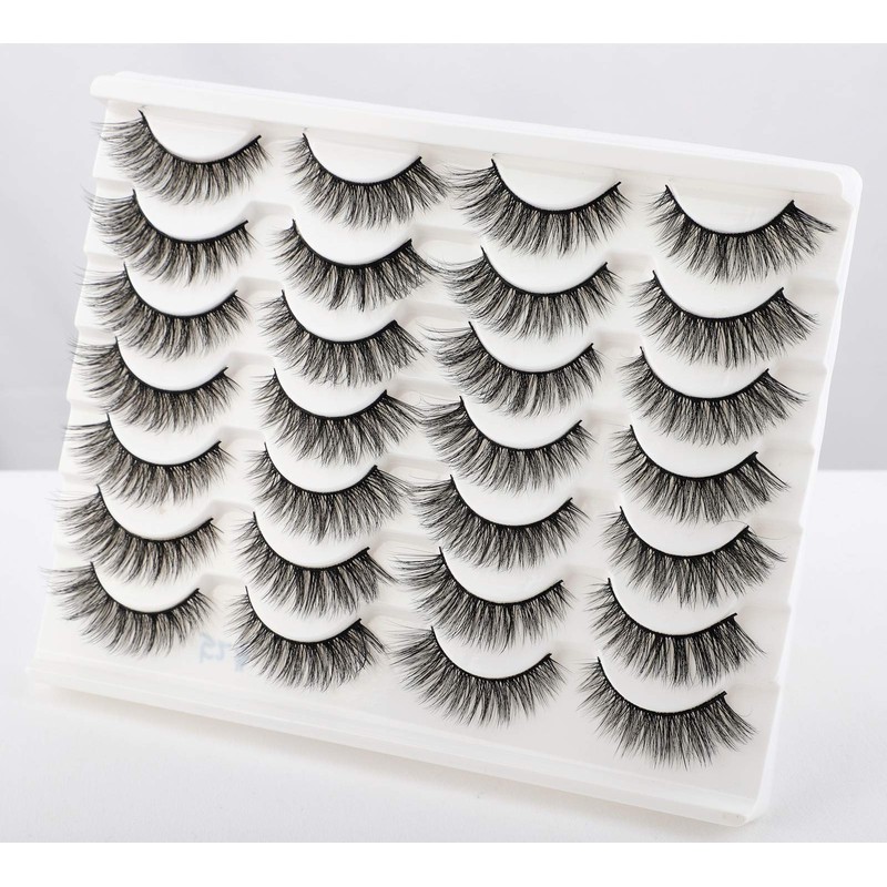 Newcally False Eyelashes Natural 3D Lashes Cat Eye Look Faux