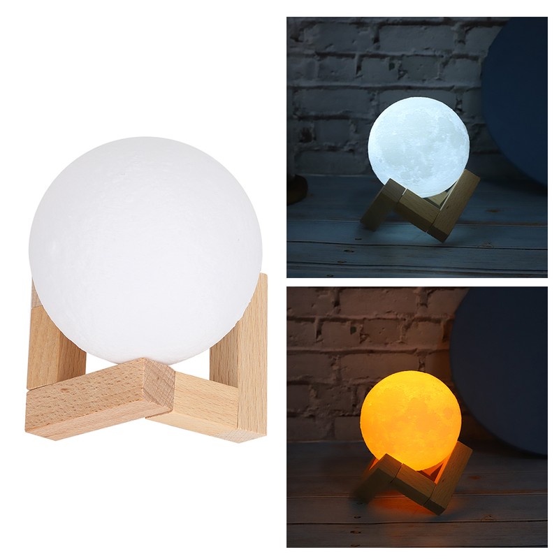 Moon Table Light 3D Printing Night Lamps Charging Bedroom for