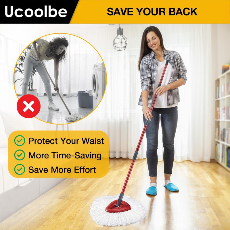 Ucoolbe Spin Mop Replacement Handle Compatible with O-Cedar Spin Mop