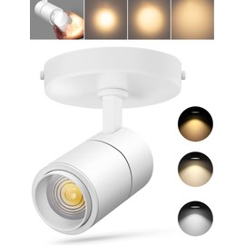VANoopee 3-Color Zoomable LED Ceiling Spotlight Flush Mount Adjustable Spotlight Directional Dimmable Spot Lights Indoor Bright Accent Fixture for Living Room Bedroom - CRI90 15-55° 20W 2000lm White