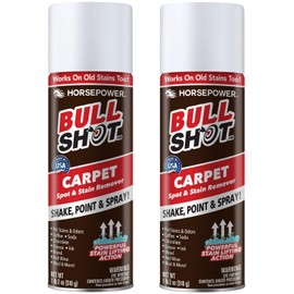 Horsepower Bull Shot Carpet Spot & Stain Remover by Horsepower, AS SEEN ON TV, Made In USA, Just Point & Spray, Stain-Lifting Foam-Action, Pet Stains & Odors, Coffee, Soda, Wine, Stains, 2 Pack