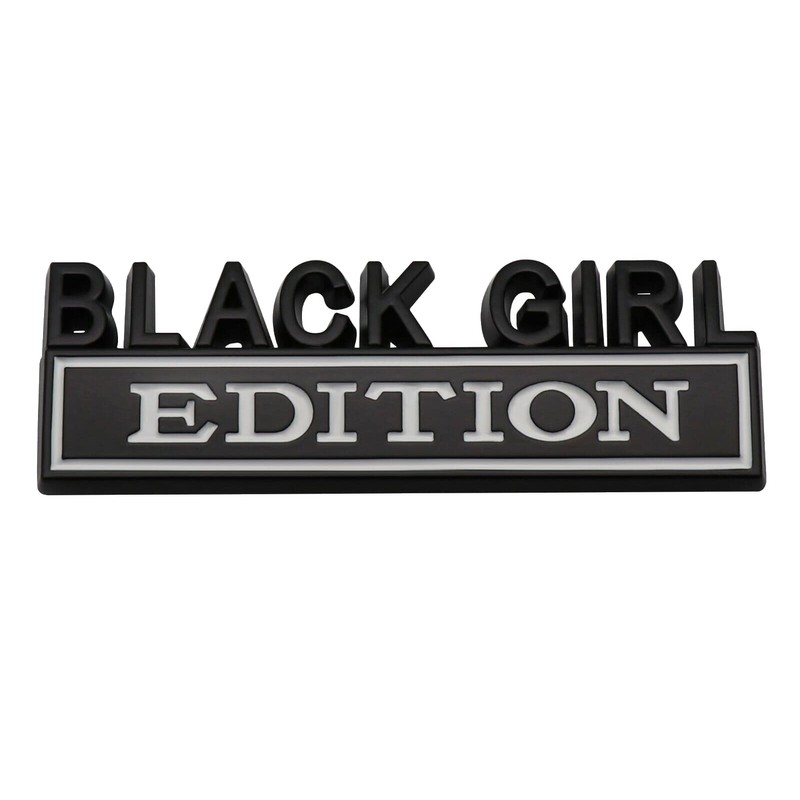 2Pc Black Girl Edition Emblem 3D Fender Badge Car Truck
