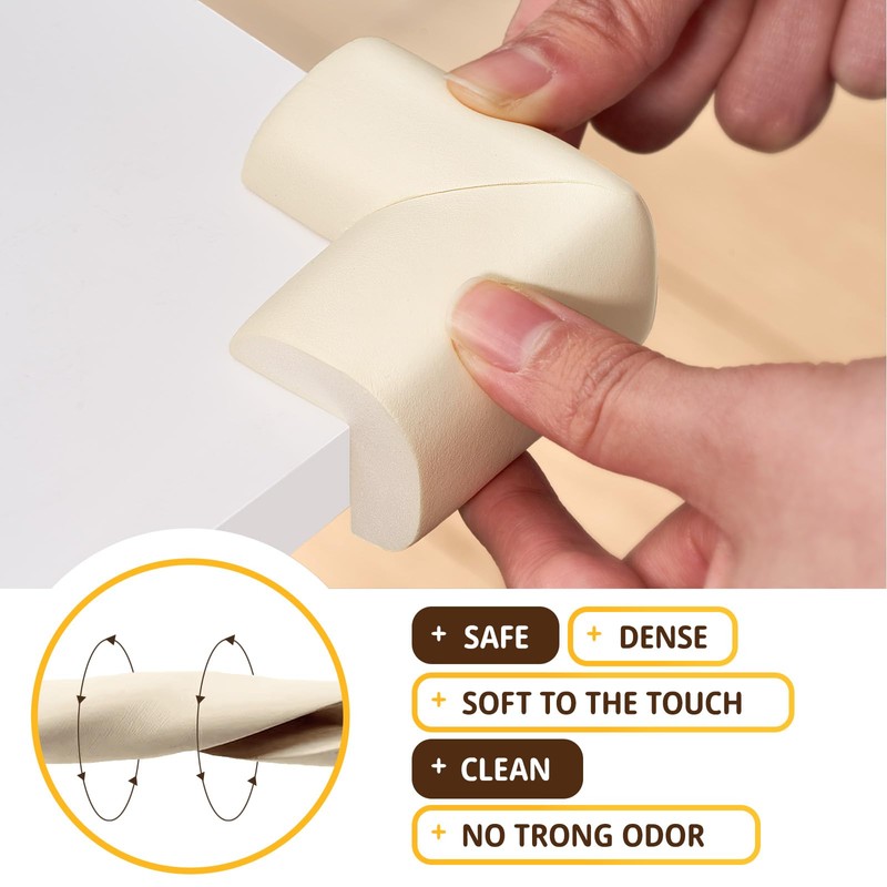 4PACK Edge Corner Protector Baby Proofing, Hefty-Fit Heavy-Duty Soft NBR