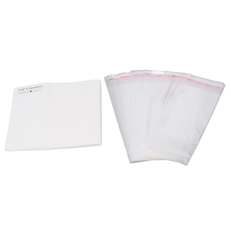 100 Set Car Coaster Packaging White Thick Coaster Display Cards