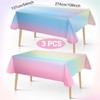 3 Pack Rainbow Tablecloth Pastel Table Cloths for Parties Decorations