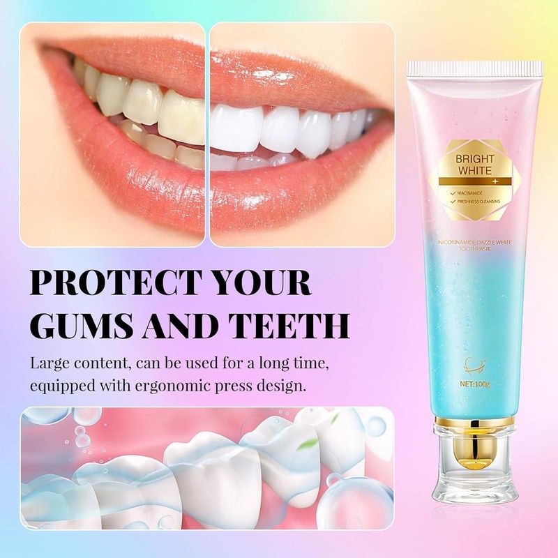 Radiant Whitening Toothpaste, Nicotinamide Whitening Toothpaste, Toothpaste White Teeth, Niacinamide