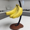 Modern Banana Stand with Wooden Base, 33 cm Height, Metal