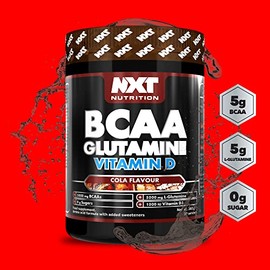 NXT Nutrition BCAA, Glutamine & Vitamin D | BCAAs Amino Acids with Vitamin D3 and L-Glutamine - for Recovery, Gut Health and Muscle Protein Synthesis | 360g - 30 Servings (Cola)
