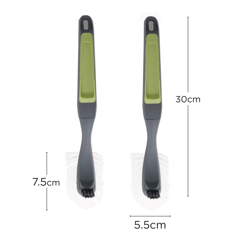 CleanPEAK Pack of 2 Fantail Dish Brushes with Soft Grip