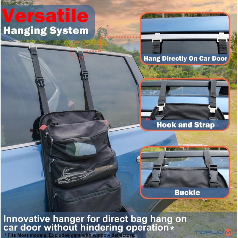 TOPJUM Camp Kitchen Organizer, Utensil Storage Caddy Bag, Multi-Pockets, Paper