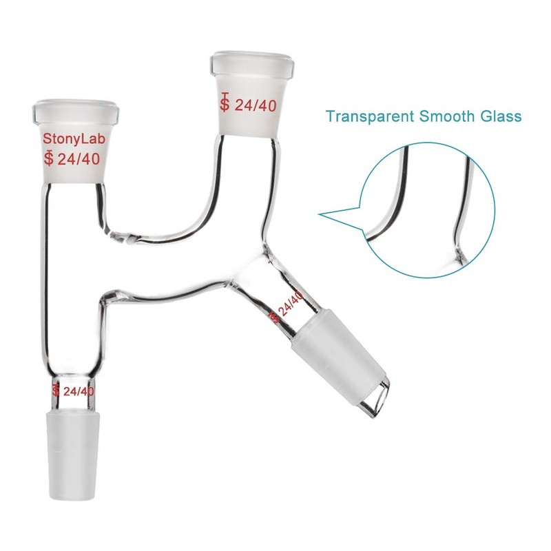 StonyLab 4 Way Claisen Distillation Adapter with 24/40 Joints Connecting