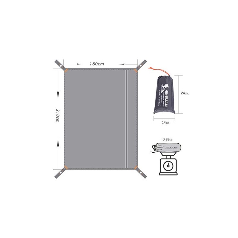 Hikeman Waterproof Camping Tarp Portable Tent Footprint with Drawstring Bag