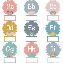 126pcs Word Wall Bulletin Board Set Boho Rainbow Alphabet Education Posters Word Wall Letters for Classroom Decoration Supplies