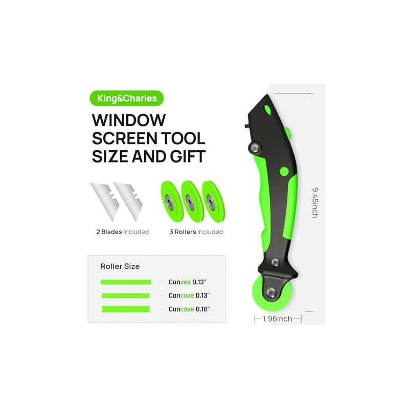 King&Charles Versatile Screen Roller Tool, 3 in 1 Screen Spline/Repair