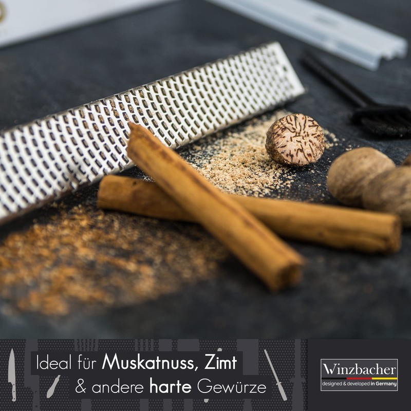 Winzbacher® Premium Zester, Parmesan/Lemon/Nutmeg/Ginger Grater and Much More, Razor-Sharp Stainless