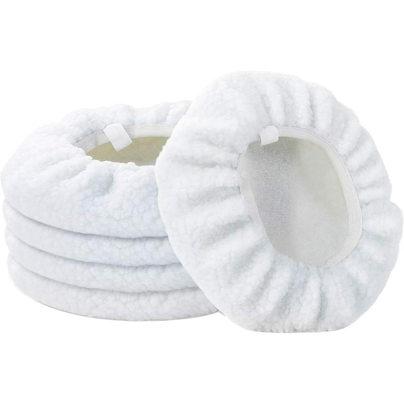 5PCS 10“ Car Polishing Bonnet Pads, Lamb Wool Car Bonnet