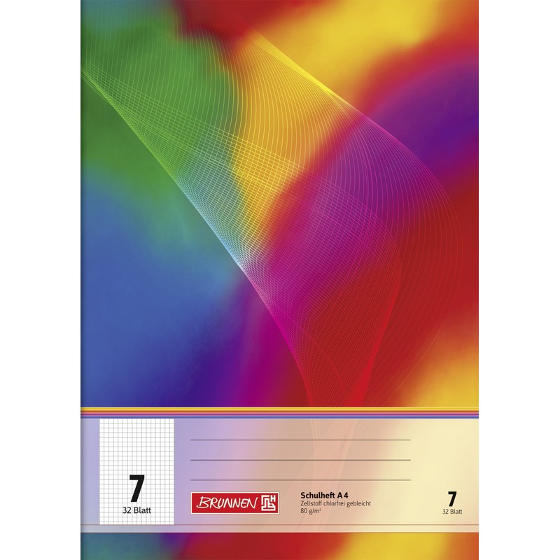 Brunnen 104430702 Exercise Book A4 (32 Sheets, 7 mm Squared,