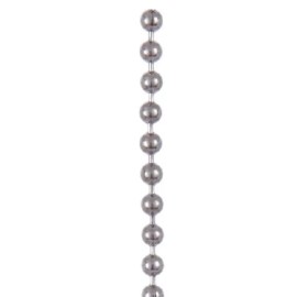 NEW:  #6 NICKEL PLATED BRASS BEADED PULL CHAIN SOLD BY THE FOOT (12 INCHES)
