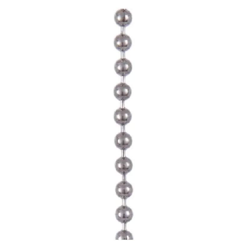 NEW: #6 NICKEL PLATED BRASS BEADED PULL CHAIN SOLD BY