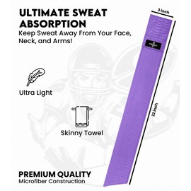 Exxact Sports Streamer - Toalla de fútbol con cierre de gancho y bucle, ultra ligera para limpiar las manos, visera, guantes, altamente absorbentes, de secado rápido (morado)