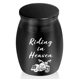 Small Keepsake Urns for Human Ashes Motorcycle Cremation Urns for Ashes Black Little Urn Memorial Ashes Holder Sharing Funeral Urn