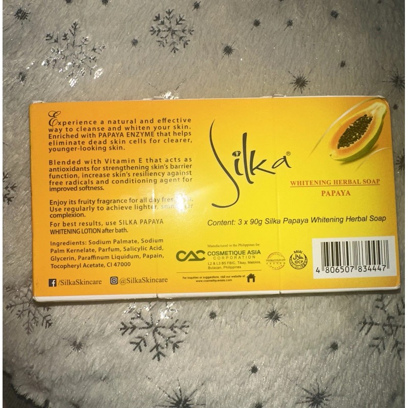 Silka 3 SILKA Whitening Herbal Soap With VitaRich Actives (90g)