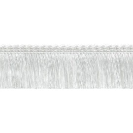 DÉCOPRO Bright White 1.25" Brush Fringe Trim First Snow [5 Yards]