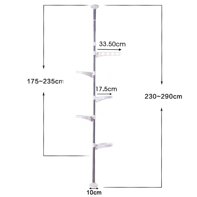 Hershii 5-Layer Indoor Plant Pole Spring Tension Rod Corner Flower
