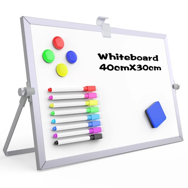 OWill Dry Erase White Board, 16inX12in Large Magnetic Desktop White
