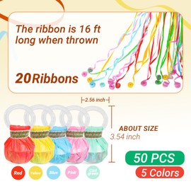 HOTPLACY 100 Pcs Hand Throw Streamers, Colorful Confetti Poppers with No Mess Streamers,Graduation Birthday & Engagement Party Favors Supplies