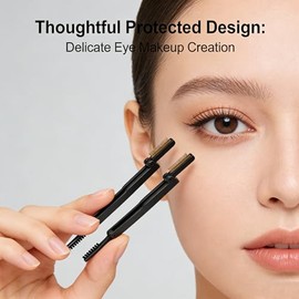 ZJchao Peine para Cejas Plegable, 2 Uds Dientes de Metal Portátiles Doble Cabezal Plegable Cepillo de Aseo para Cejas de Doble Cara