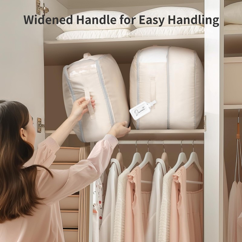 DIMJ Space-Saving Compression Storage Bags - 2 Pack Foldable Duvet