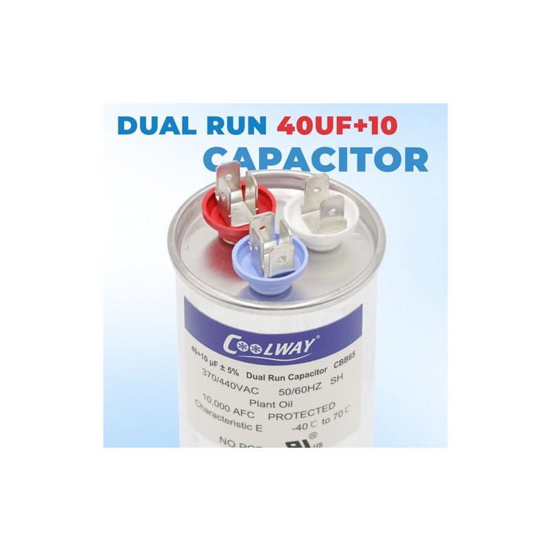 40/10 uF 40+10 MFD ± 5% 370 V o 440