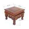 Square Rosewood Chicken Wing Wood Base Vase Pedestal Large