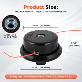 ranwin 511010601 Trimmer Head with Compatible with Red max BC250 BC2300 BC2600 BCZ2400S BCZ2401S BCZ2460S BCZ2460TS BCZ2600S BCZ2660TS String Trimmer Head, Replaces PT104 & PT104 Plus, 5PCS