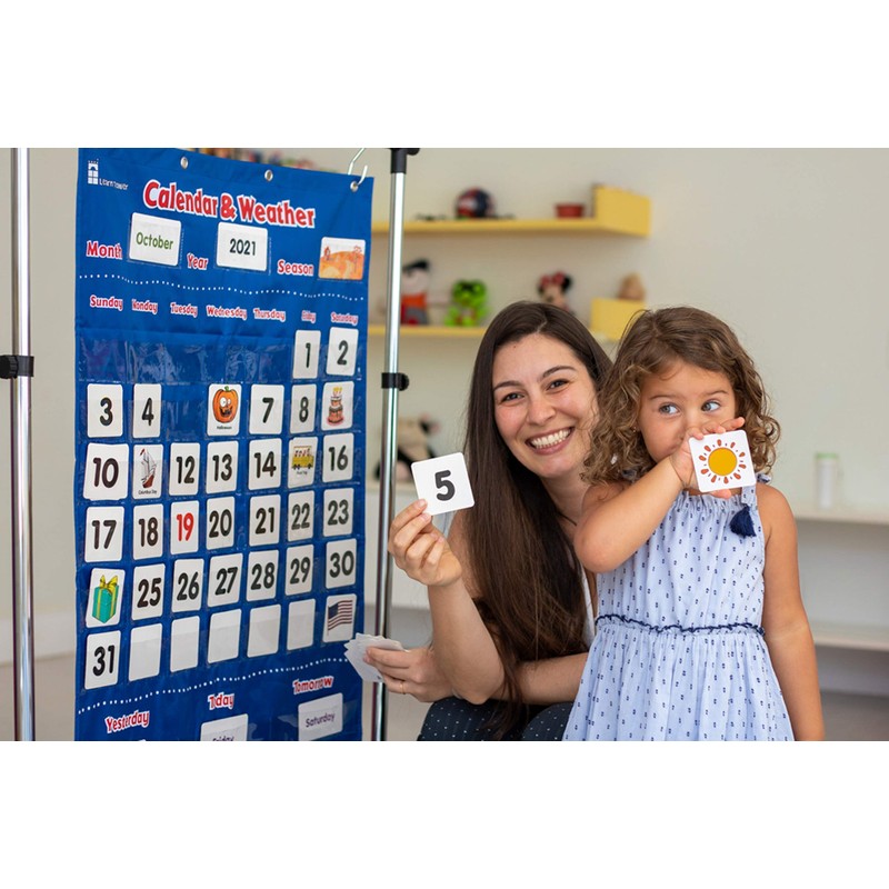 Calendar and Weather Pocket Chart for Kids Learning from Home