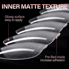 AILLSA Short Almond Nail Tips 360Pcs Full Cover Gel Nails Tips Half Matte No File Clear False Gelly Soft Nails Tip Fake Almond Shaped Nails for Press On Nail Extension DIY Valentine Gift 12 Sizes