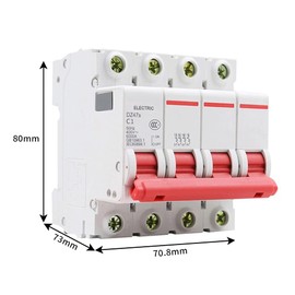 MOUMOUTEN Circuit Breaker DZ47-63 4-Pin AC400V 1A Circuit Breaker Overload Circuit Breaker for Protection of Circuit Systems