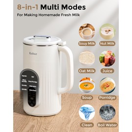 Kuhuz Nut Milk Maker,32oz Automatic Soy Milk Machine For Homemade Almond,Oat,Coconut Plant Based & Non-Dairy Beverages,12H Time Delay,Auto-Clean,Keep Warm,White