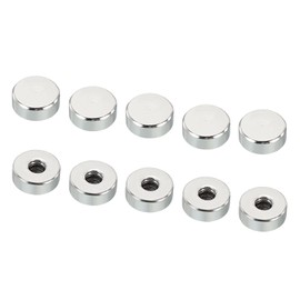 PATIKIL M6 10Pack Cap Nut Cylinder Nut Screw Cap Insert Screw Lid Flat Female Thread Hardware Connector Bulb Silver Tone