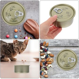 Vaguelly Latas de hojalata para alimentos, set de 12 recipientes redondos con tapa hermética, ideales para conservar carne, postres y galletas, aptas para uso doméstico