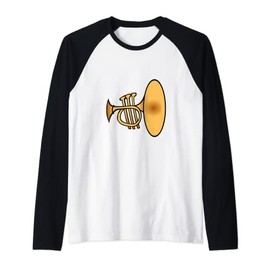 Trumpet Musical Instrument Band Orchestra Raglan Baseball Tee