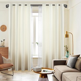 Black Double Curtain Rods, USFOOK Blackout Wrap Around Curtain Rods for Windows 48 to 84 Inch, 6/8 Inch Room Darkening Curtain Rod 32 to 86 Inch