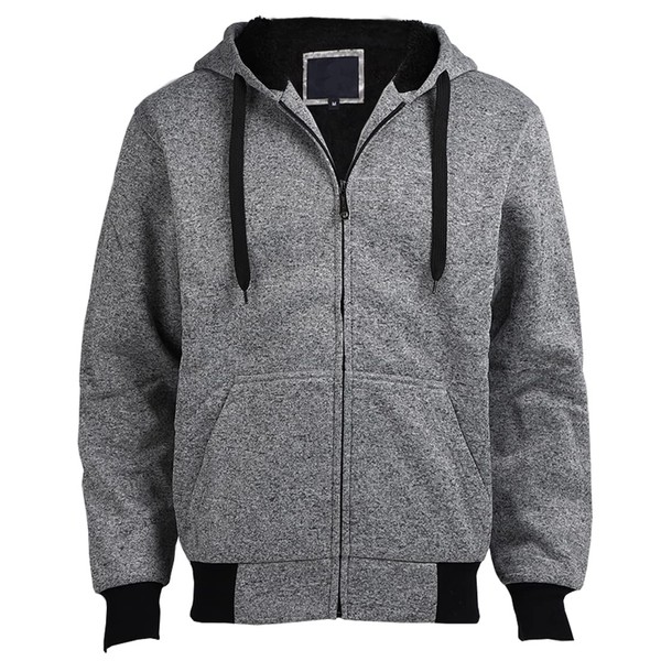 Gary Com Marled Sherpa Lined Fleece Men Hoodies, Heavyweight Thick