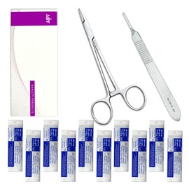 MJW Scalpel Handle no 3 with Holder & 10 Pcs Crafting Edges – Stainless steel Crafting Handle No.3 Ideal for Wood Art, Card Making, Grafting, Sculpting and Dermaplaning