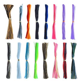 Pcmursal 16 Pack Silicone Skirts for Fishing Lures, Jig Skirts for Bass Fishing, Jig Skirt Material, Rubber Legs Fly Tying, Spinner Bait Skirts for Bass Fishing